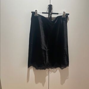 J. Crew Black Skirt - Gwen lace-trim slip skirt - M
